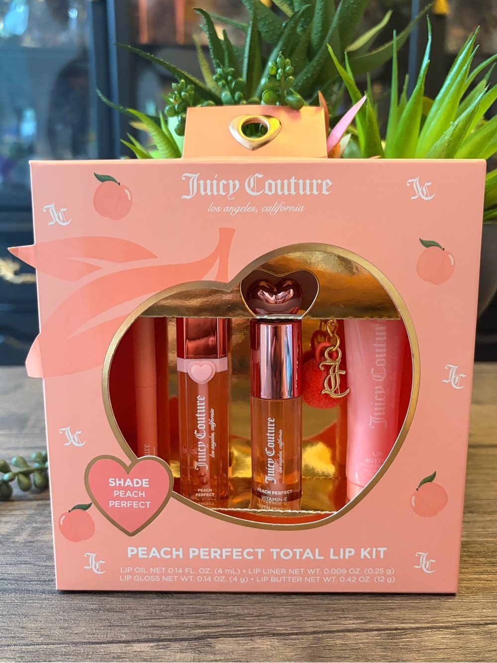 Juicy Couture Peach Perfect Total Lip Kit with fuzzy Charm